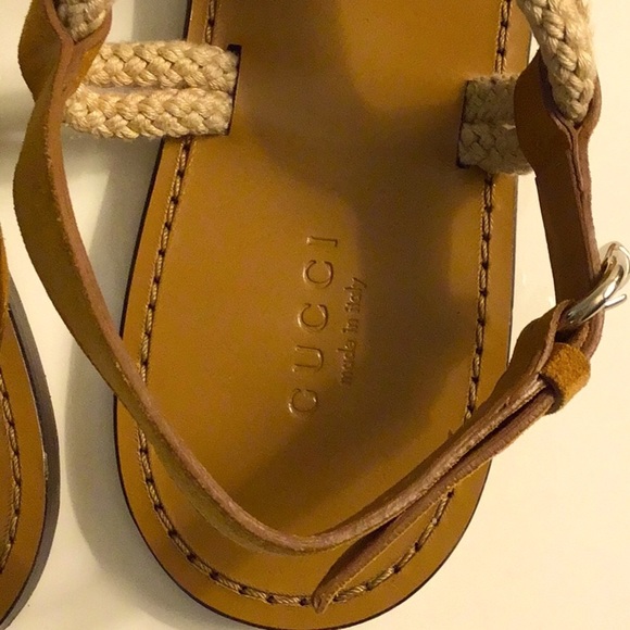 Gucci Authentic Size 40.5 EU (10.5 US) Leather and Rope Strap Sandals - Picture 8 of 10
